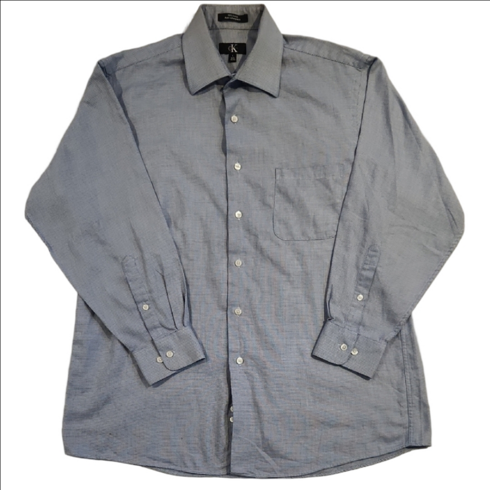 Calvin Klein Men's Light Blue Button-Up Dress Shirt